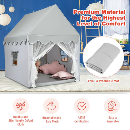 Kids Large Play Castle Fairy Tent with Mat, Gray Play Tents & Playhouse at Gallery Canada