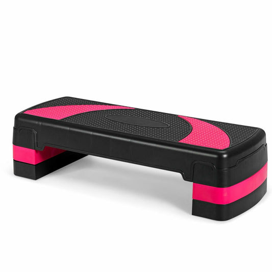 31 Inch Adjustable Exercise Aerobic Stepper with Non-Slip Pads, Pink