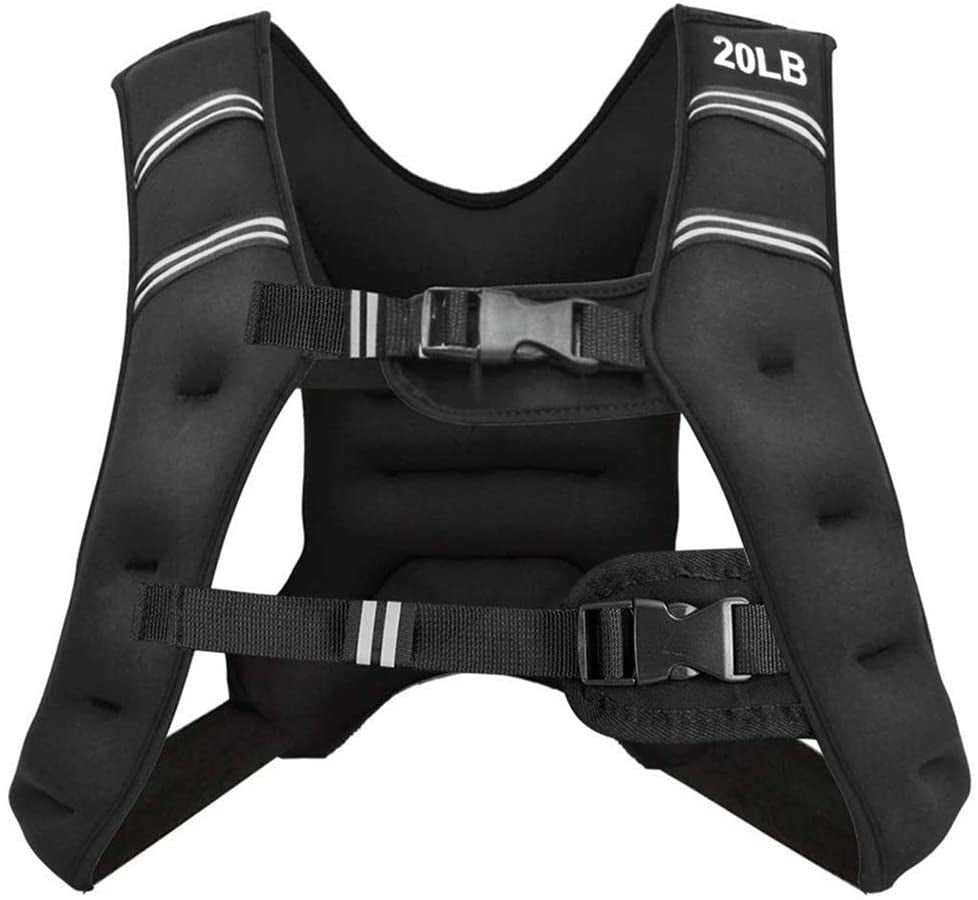 Training Weight Vest, 20 lbs, Adjustable Buckles, Mesh Bag, Black Weights Accessories at Gallery Canada
