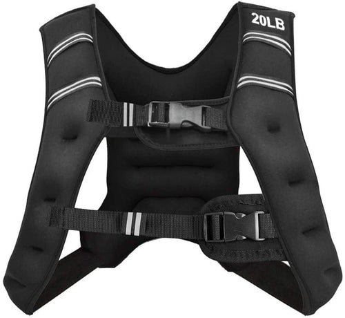 Training Weight Vest Workout Equipment with Adjustable Buckles and Mesh Bag-20 lbs, Black