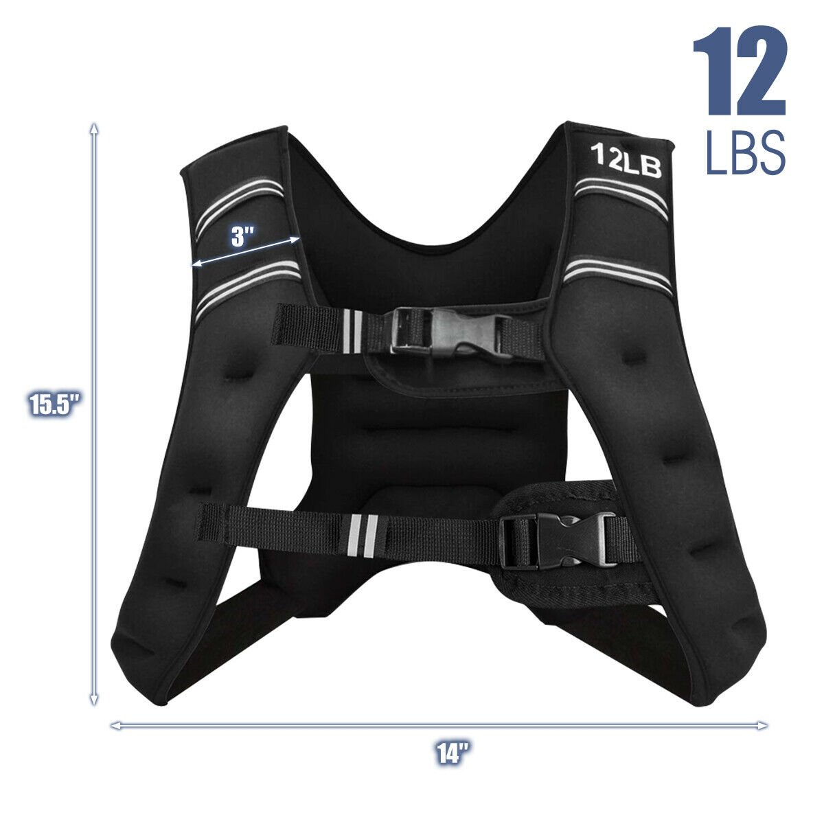 Training Weight Vest Workout Equipment with Adjustable Buckles and Mesh Bag-12 lbs, Black at Gallery Canada