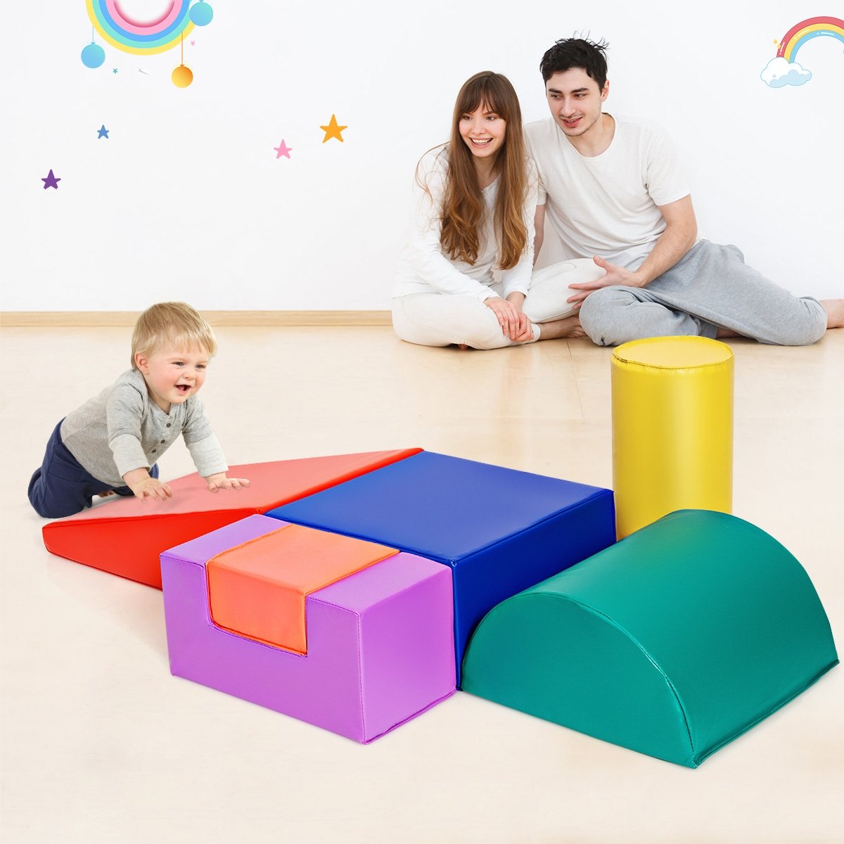 6 Piece Climb Crawl Play Set Indoor Kids Toddler, Red Climbers & Slides at Gallery Canada