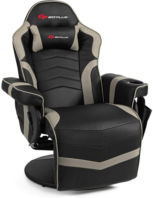 Ergonomic High Back Massage Gaming Chair, Gray Gaming Chairs Gray at Gallery Canada