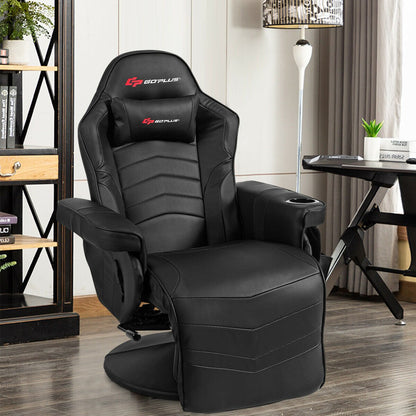 Ergonomic High Back Massage Gaming Chair with Pillow, Black at Gallery Canada
