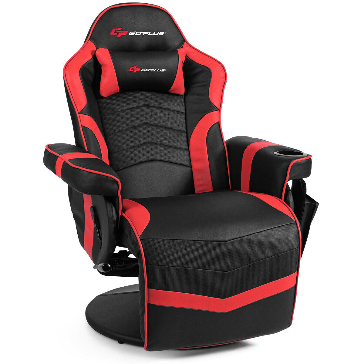 Ergonomic High Back Massage Gaming Chair, Red Gaming Chairs Red at Gallery Canada