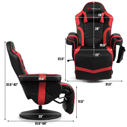 Ergonomic High Back Massage Gaming Chair, Red Gaming Chairs at Gallery Canada