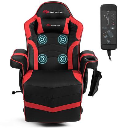 Ergonomic High Back Massage Gaming Chair, Red Gaming Chairs at Gallery Canada