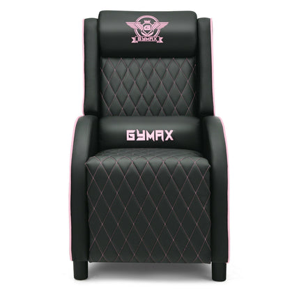 Massage Gaming Recliner Chair with Headrest and Adjustable Backrest for Home Theater, Pink Gaming Chairs at Gallery Canada