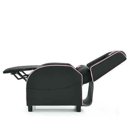 Massage Gaming Recliner Chair with Headrest and Adjustable Backrest for Home Theater, Pink Gaming Chairs at Gallery Canada