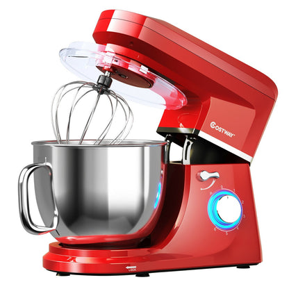 7.5 QT Tilt-Head Stand Mixer 6 Speed 660W with Dough Hook Beater , Red - Gallery Canada