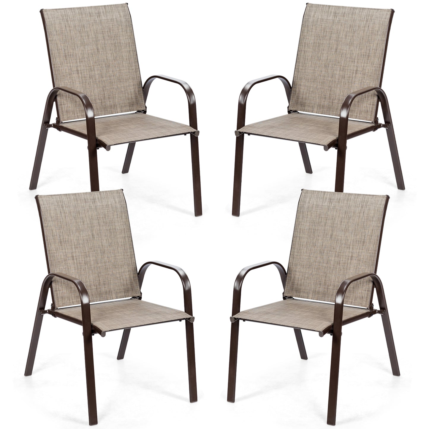 2 Pieces Patio Outdoor Dining Chair with Armrest, Gray Patio Dining Chairs at Gallery Canada