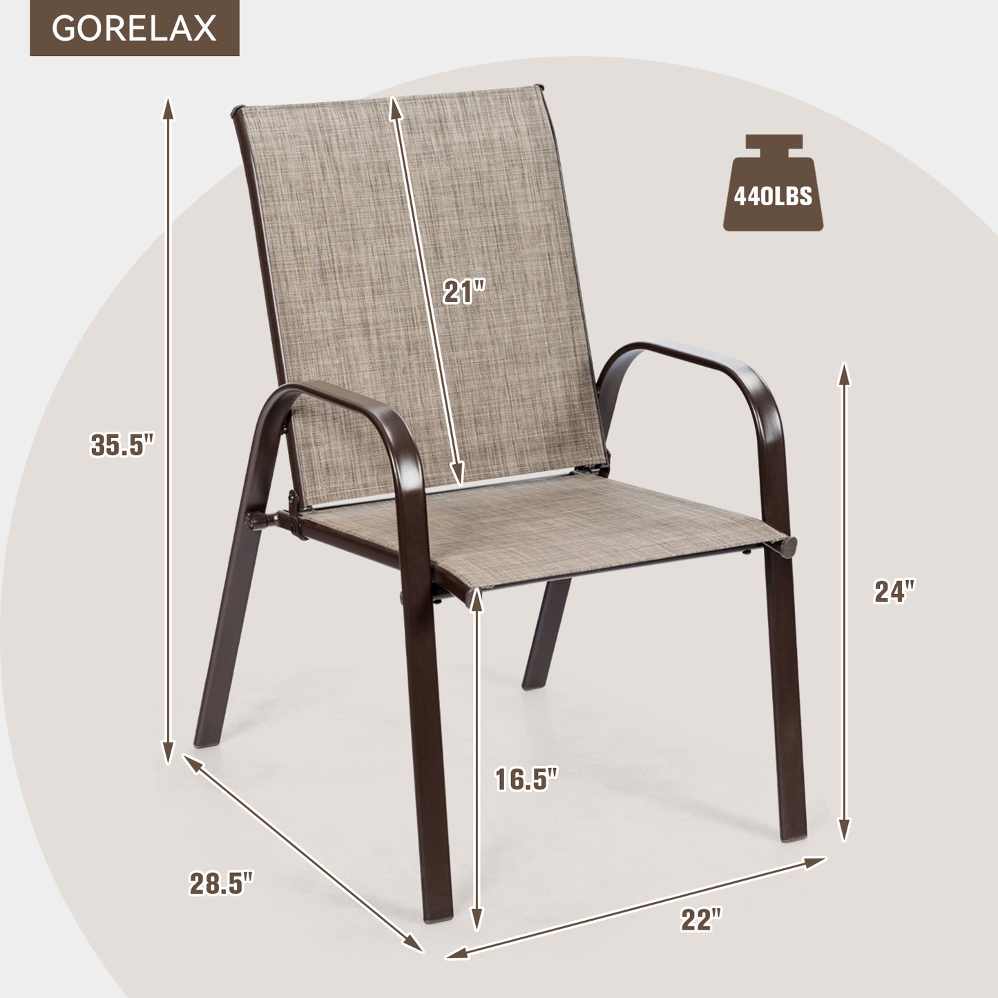 2 Pieces Patio Outdoor Dining Chair with Armrest, Gray Patio Dining Chairs at Gallery Canada