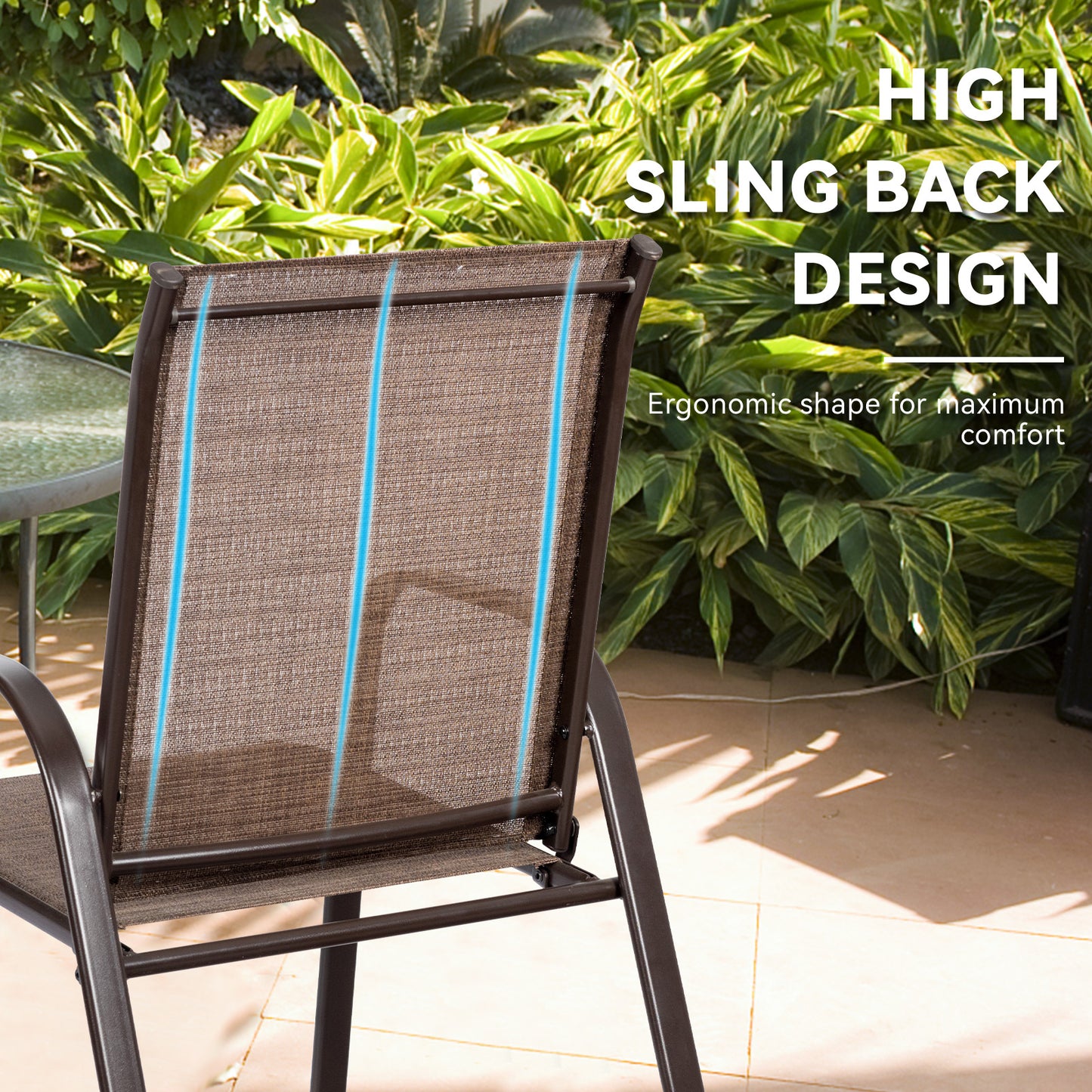 Patio Outdoor Dining Chair, 2 Pieces With Armrest, Brown Patio Dining Chairs at Gallery Canada