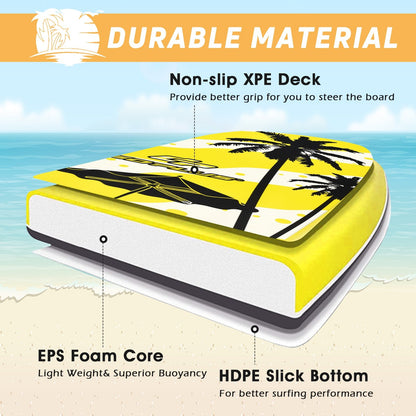 Lightweight Super Bodyboard Surfing with EPS Core Boarding-L, Yellow - Gallery Canada