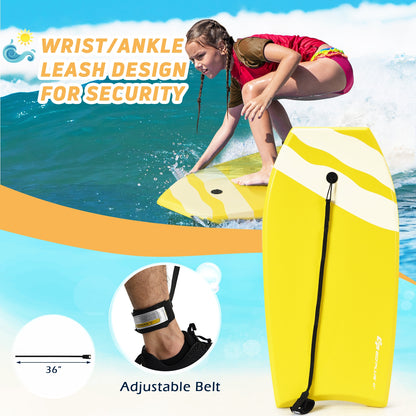 Lightweight Bodyboard With EPS Core, L, Yellow Surfing at Gallery Canada