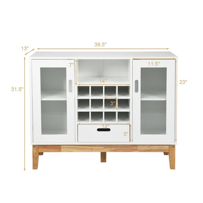 Wood Wine Storage Cabinet Sideboard Console Buffet Server, White Sideboards Cabinets & Buffets at Gallery Canada