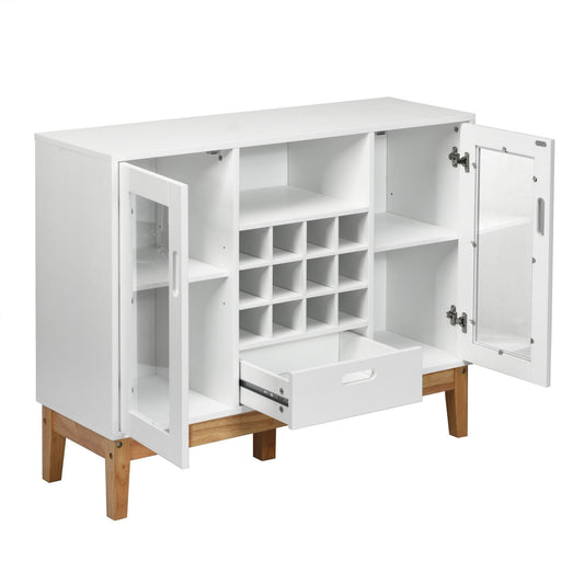 Wood Wine Storage Cabinet, Sideboard Console Buffet Server, White Sideboards Cabinets & Buffets White at Gallery Canada