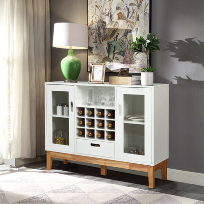 Wood Wine Storage Cabinet Sideboard Console Buffet Server, White Sideboards Cabinets & Buffets at Gallery Canada