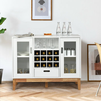 Wood Wine Storage Cabinet Sideboard Console Buffet Server, White Sideboards Cabinets & Buffets at Gallery Canada