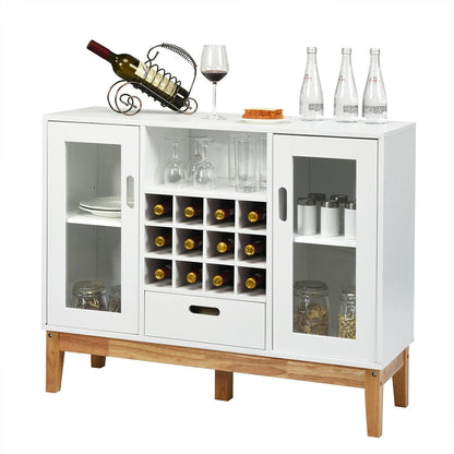 Wood Wine Storage Cabinet Sideboard Console Buffet Server, White Sideboards Cabinets & Buffets at Gallery Canada