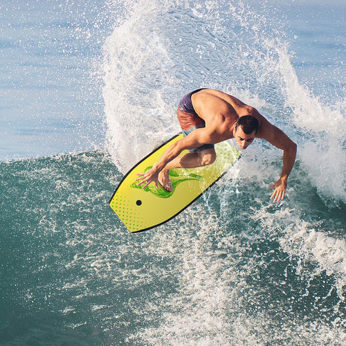 Super Lightweight Surfing Bodyboard-M, Yellow