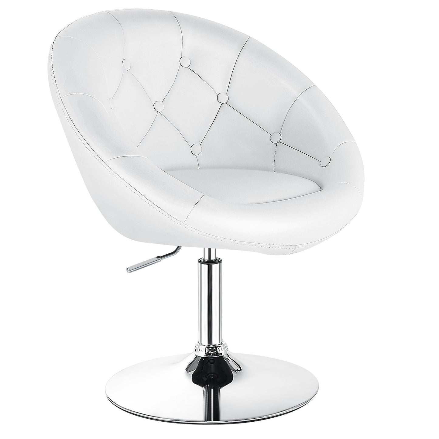 1 Piece Adjustable Modern Swivel Round Tufted, White Leisure Chairs at Gallery Canada