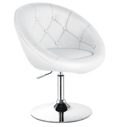 1 Piece Adjustable Modern Swivel Round Tufted, White Leisure Chairs at Gallery Canada