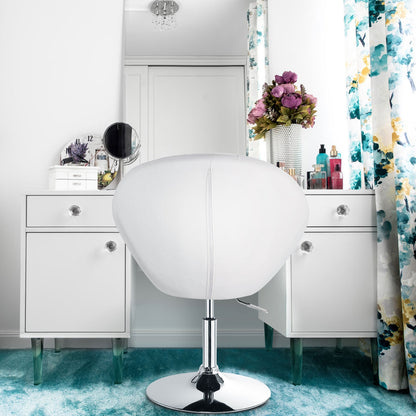 1 Piece Adjustable Modern Swivel Round Tufted, White Leisure Chairs at Gallery Canada