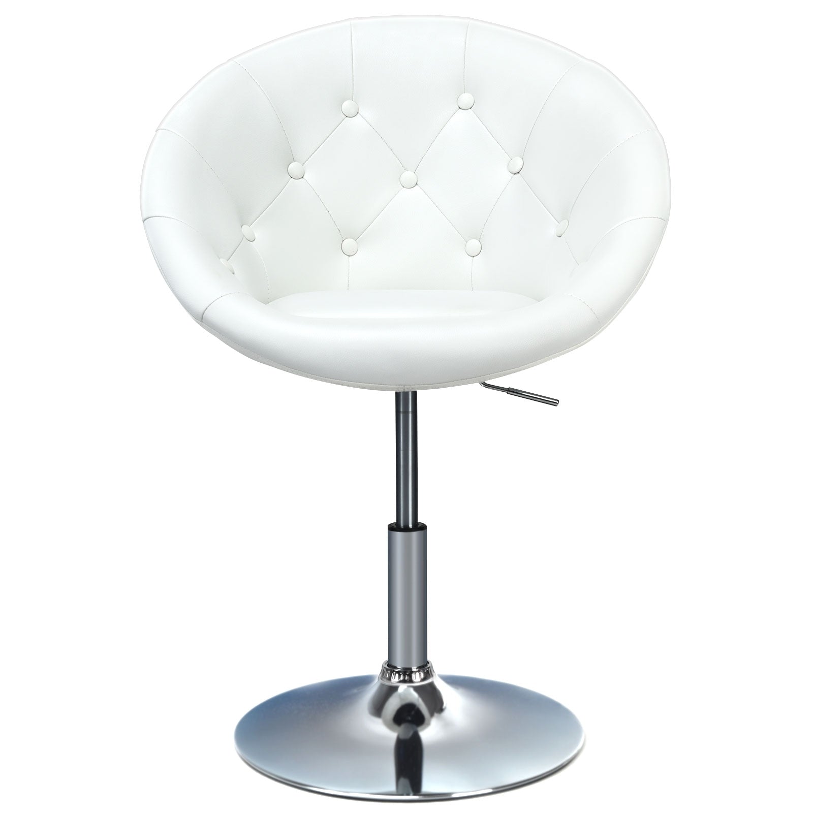 1 Piece Adjustable Modern Swivel Round Tufted, White Leisure Chairs at Gallery Canada