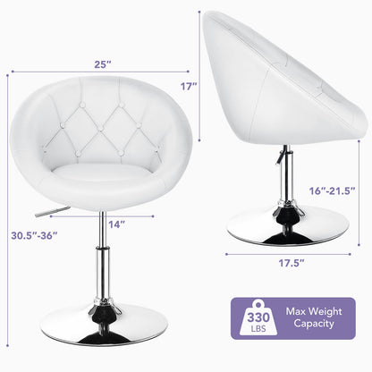 1 Piece Adjustable Modern Swivel Round Tufted, White Leisure Chairs at Gallery Canada