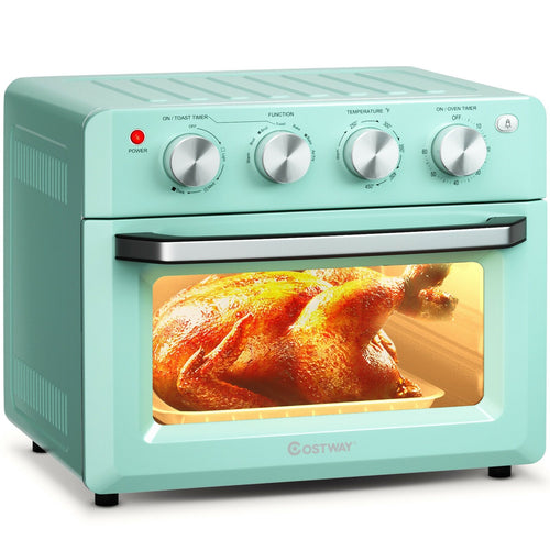 19 Qt Dehydrate Convection Air Fryer Toaster Oven with 5 Accessories, Green