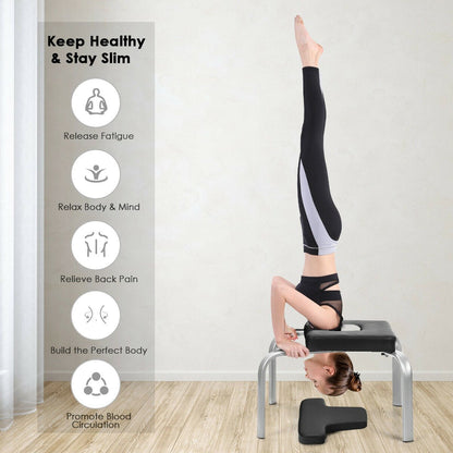 Yoga Iron Headstand Bench with PVC Pads for Family Gym, Black at Gallery Canada