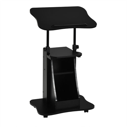 Sit-to-Stand Laptop Desk Cart Height Adjustable with Storage, Black