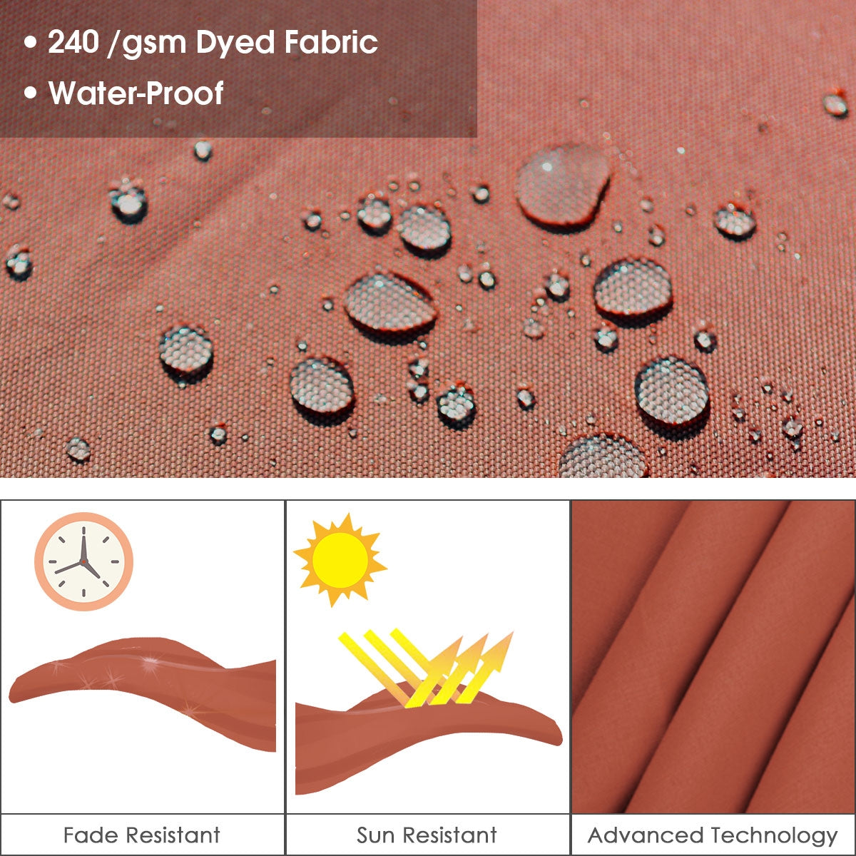 11 Feet Patio Offset Cantilever Umbrella 360° Rotation Aluminum Tilt-Brick Red, Rust Red Outdoor Umbrellas at Gallery Canada