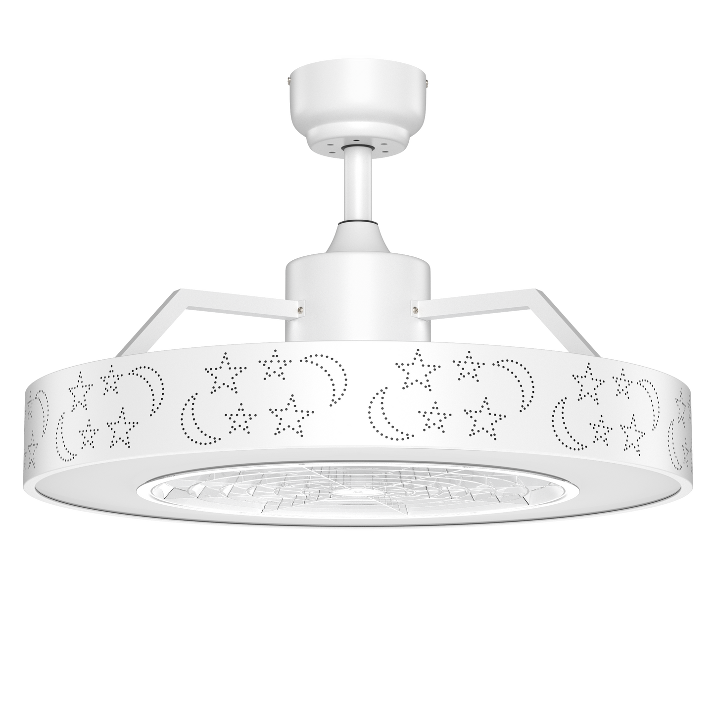 23 Inch Ceiling Fan with LED Light and Remote Control, White Ceiling Fans White at Gallery Canada