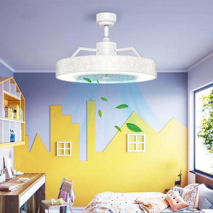 23 Inch Ceiling Fan with LED Light and Remote Control, White Ceiling Fans at Gallery Canada