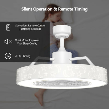 23 Inch Ceiling Fan with LED Light and Remote Control, White Ceiling Fans at Gallery Canada