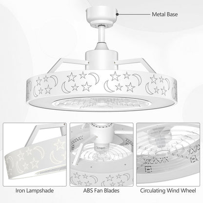 23 Inch Ceiling Fan with LED Light and Remote Control, White Ceiling Fans at Gallery Canada