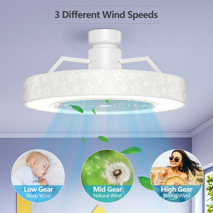 23 Inch Ceiling Fan with LED Light and Remote Control, White Ceiling Fans at Gallery Canada