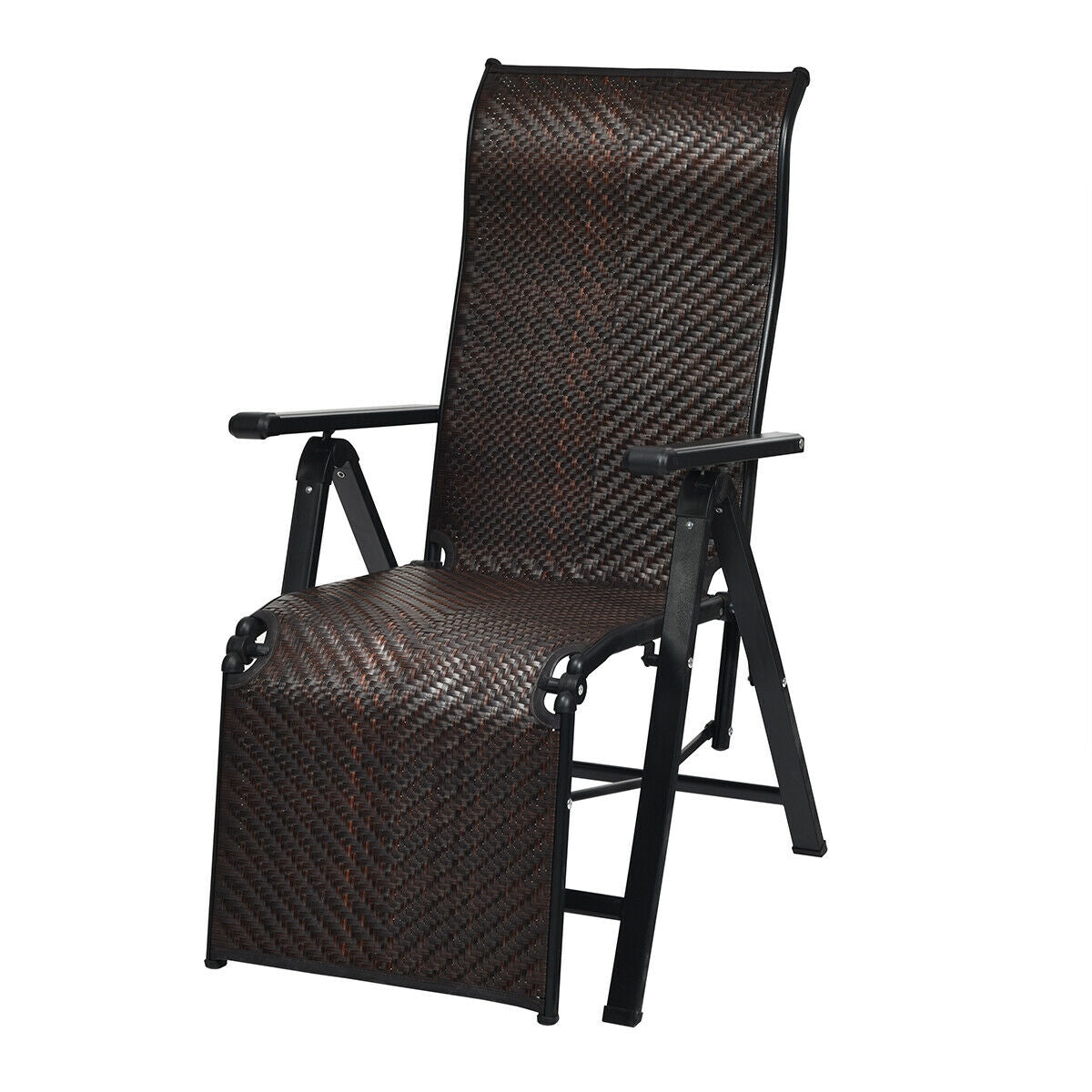 Patio Back Adjustable Rattan Folding Lounge Recliner Outdoor Chaise Lounges at Gallery Canada