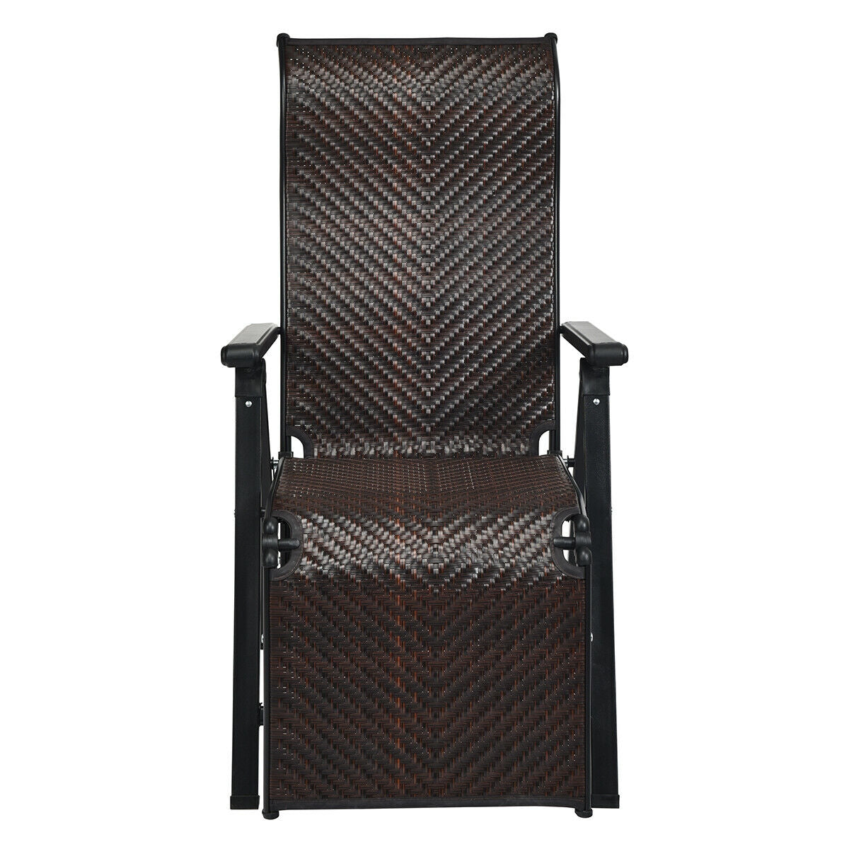 Patio Back Adjustable Rattan Folding Lounge Recliner Outdoor Chaise Lounges at Gallery Canada