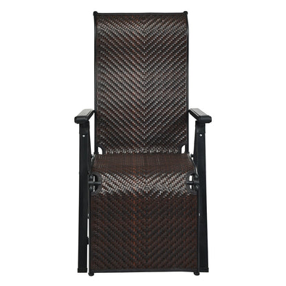 Patio Back Adjustable Rattan Folding Lounge Recliner Outdoor Chaise Lounges at Gallery Canada