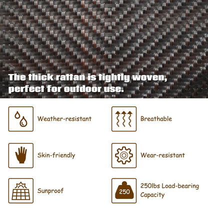 Patio Back Adjustable Rattan Folding Lounge Recliner Outdoor Chaise Lounges at Gallery Canada