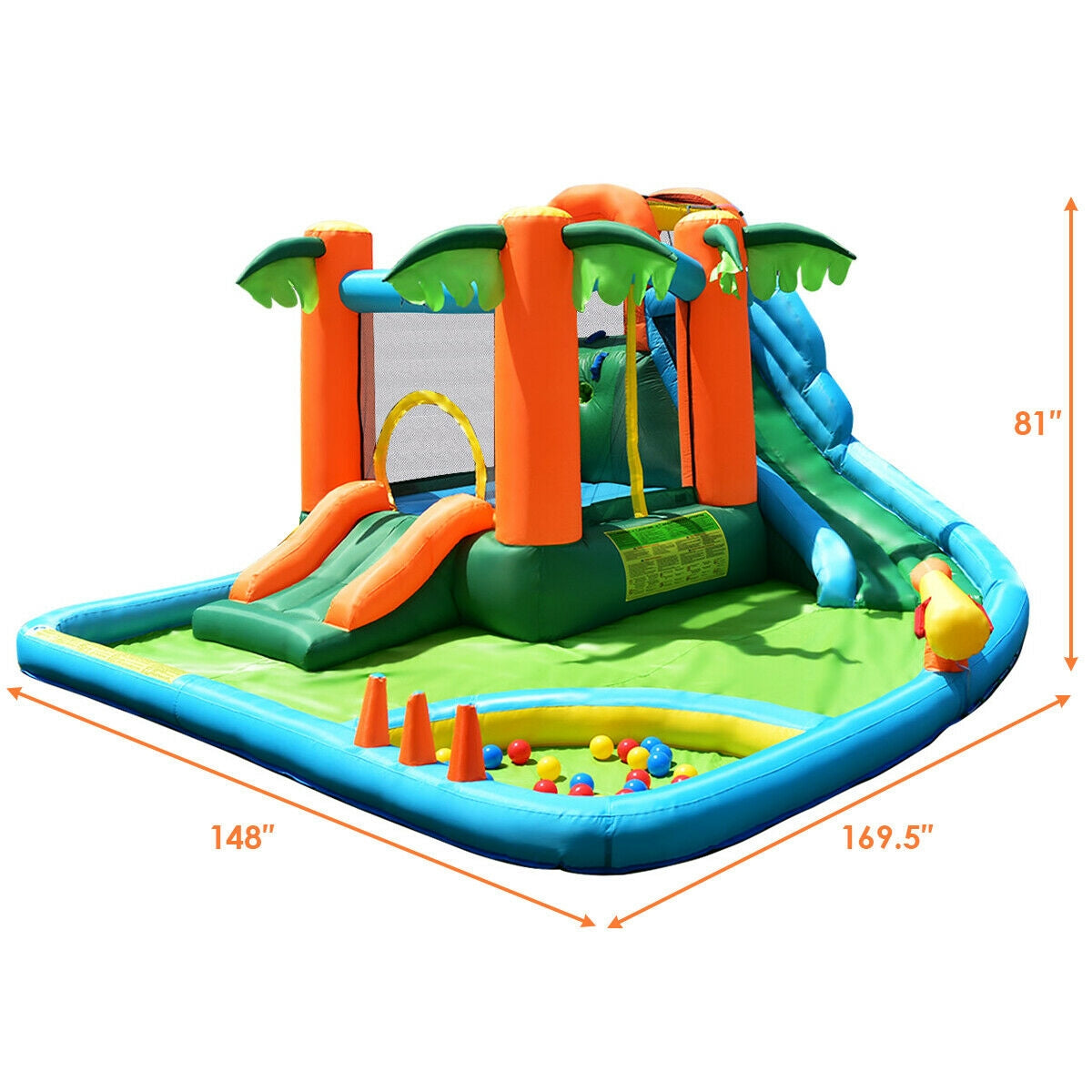 7-in-1 Inflatable Slide Bouncer with Two Slides Bounce House at Gallery Canada