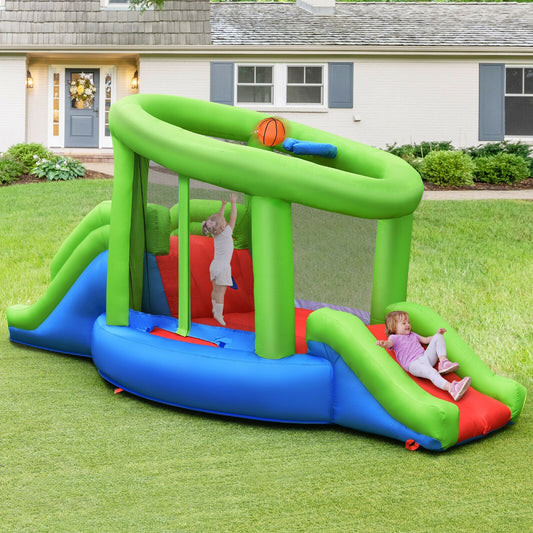 Inflatable Dual Slide Basketball Game Bounce House Without Blower - Gallery Canada