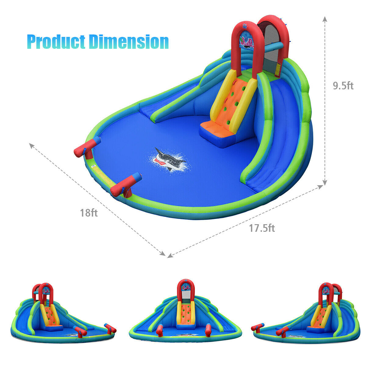 Kids Inflatable Water Slide Bounce House With Carrying Bag Bounce House at Gallery Canada