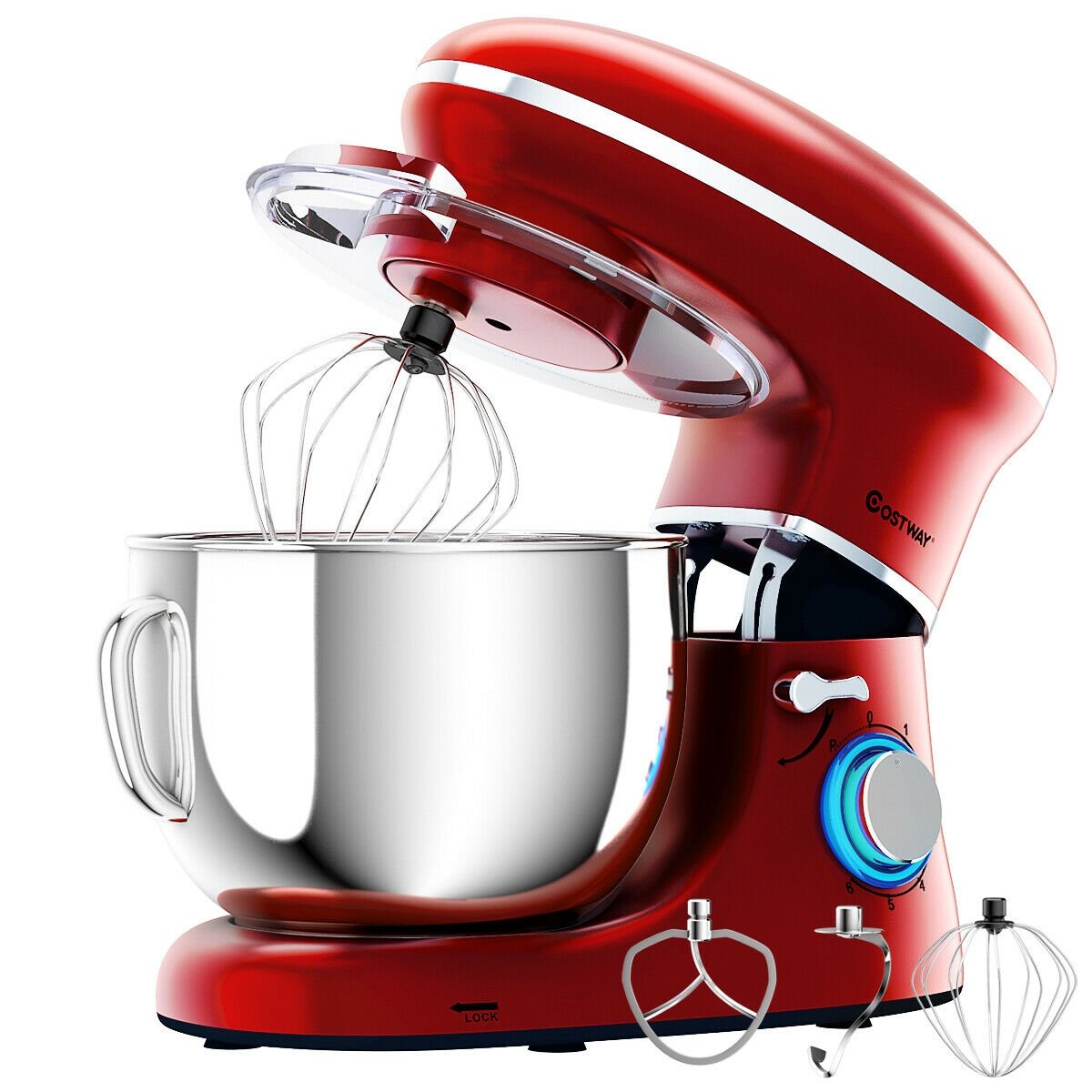 6.3 Quart Tilt-Head Food Stand Mixer 6 Speed 660W, Red - Gallery Canada