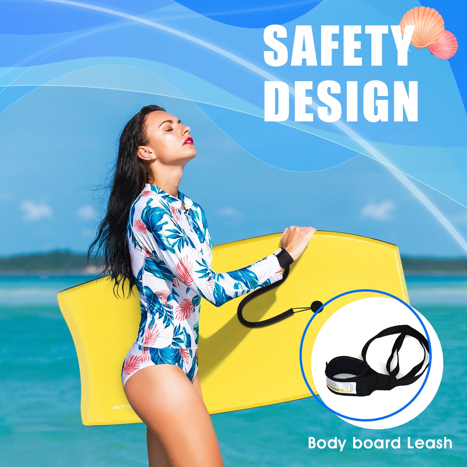 Lightweight Surfing Bodyboard, L, Yellow Surfing at Gallery Canada