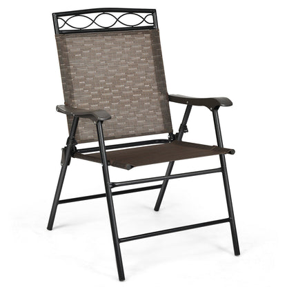 Set Of 4 Patio Folding Chairs, Brown Patio Dining Chairs at Gallery Canada