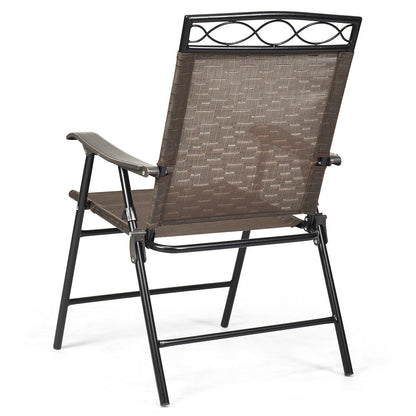 Set Of 4 Patio Folding Chairs, Brown Patio Dining Chairs at Gallery Canada